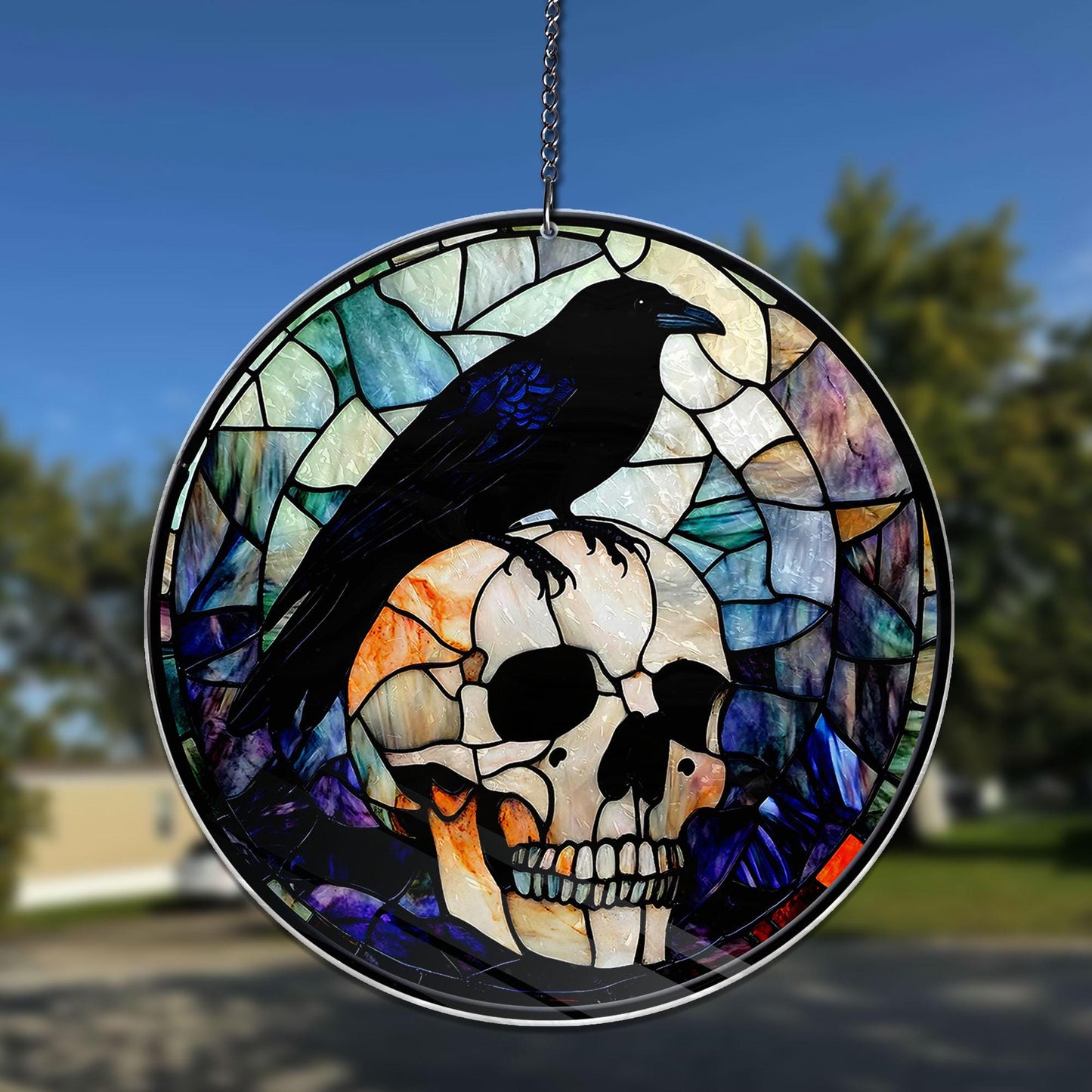 Black Raven ACRYLIC Window Hanging Decor