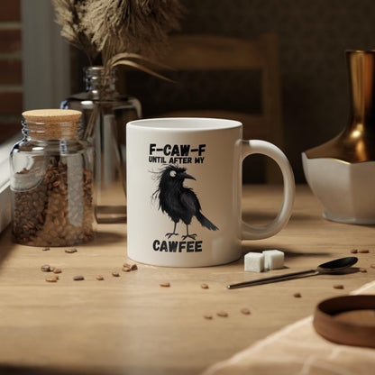 F-caw-f Crow Jumbo Mug Crow Perfect for Coffee Lover Black Bird Lovers