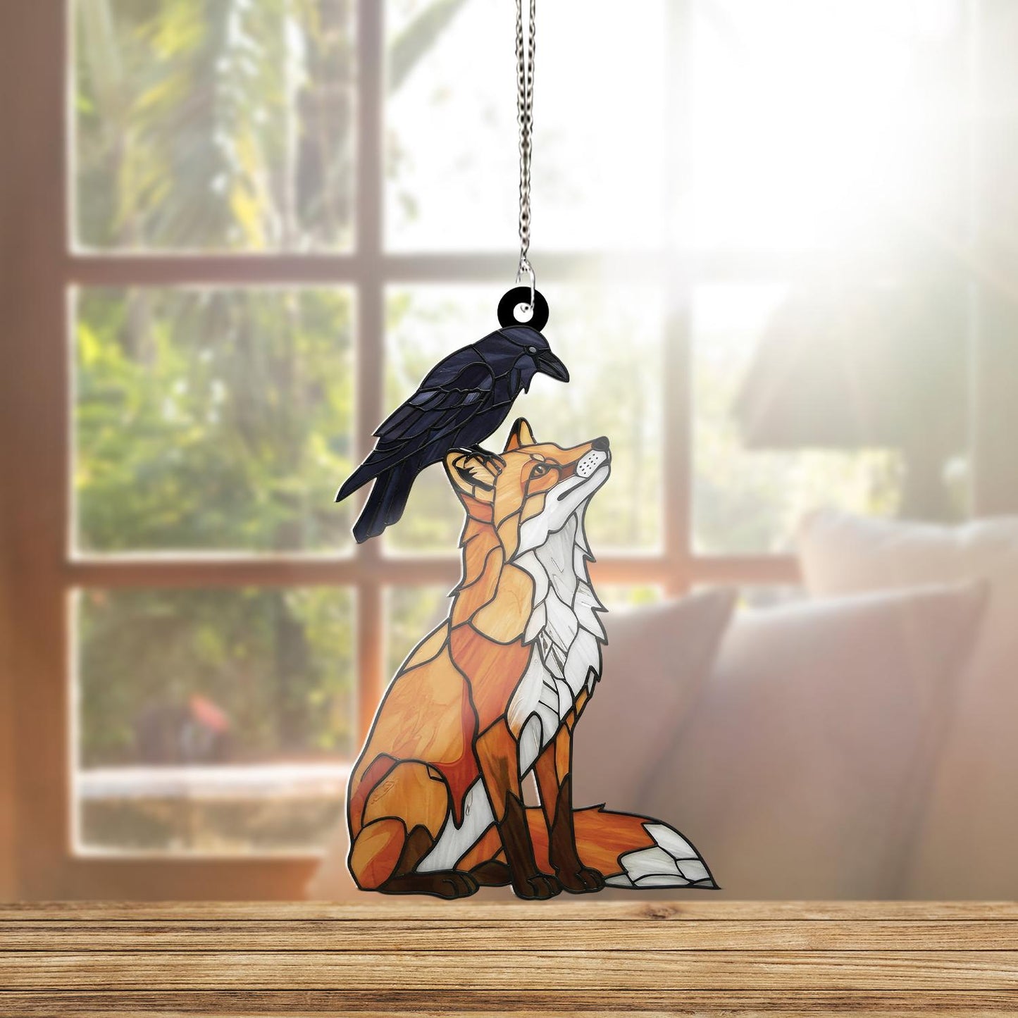 Crow and Fox  Acrylic Window Hanging