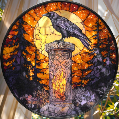 Raven With Viking Runes Acrylic Window