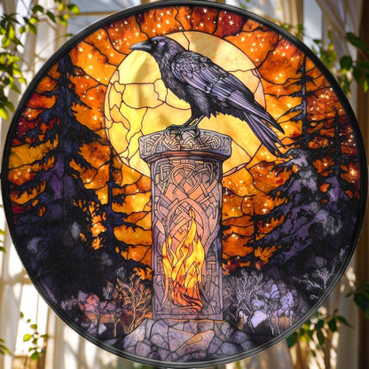 Raven With Viking Runes Acrylic Window