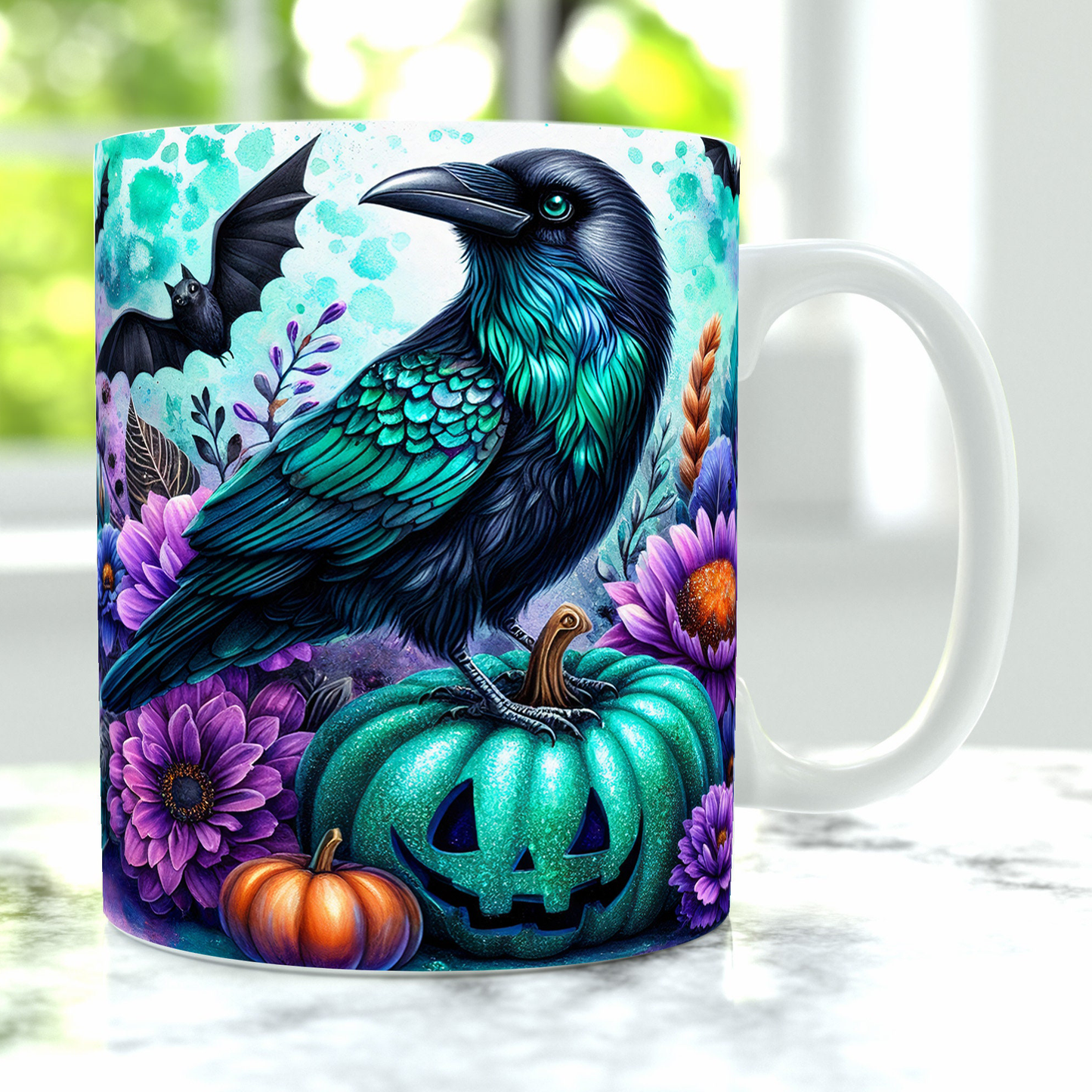 Halloween Raven Mug , Halloween Mug Gift
