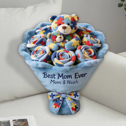 Strong Mama - Personalized Autism Awareness Shaped Pillow