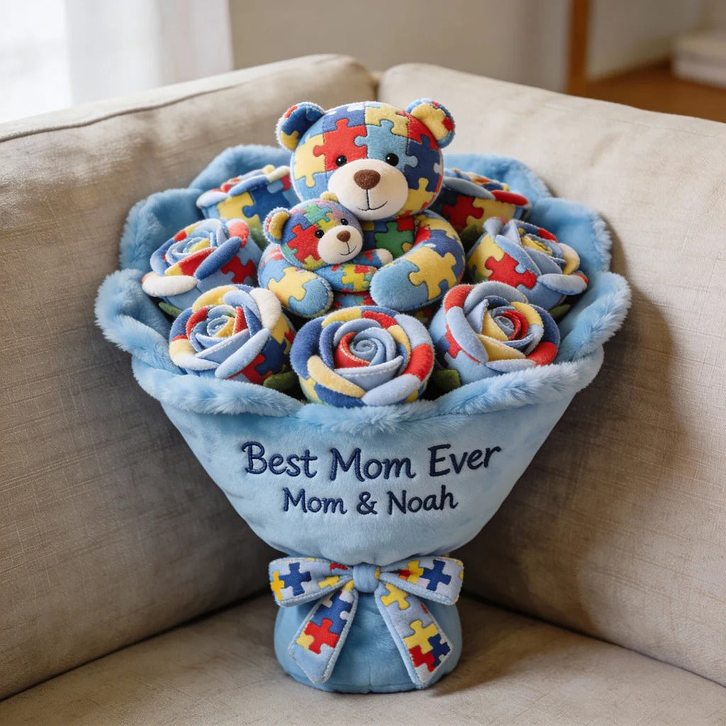 Strong Mama - Personalized Autism Awareness Shaped Pillow