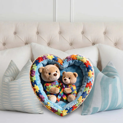 Strong Mama - Personalized Autism Awareness Shaped Pillow