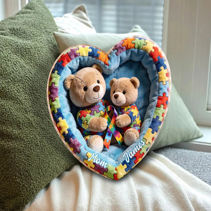 Strong Mama - Personalized Autism Awareness Shaped Pillow