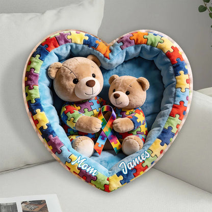 Strong Mama - Personalized Autism Awareness Shaped Pillow