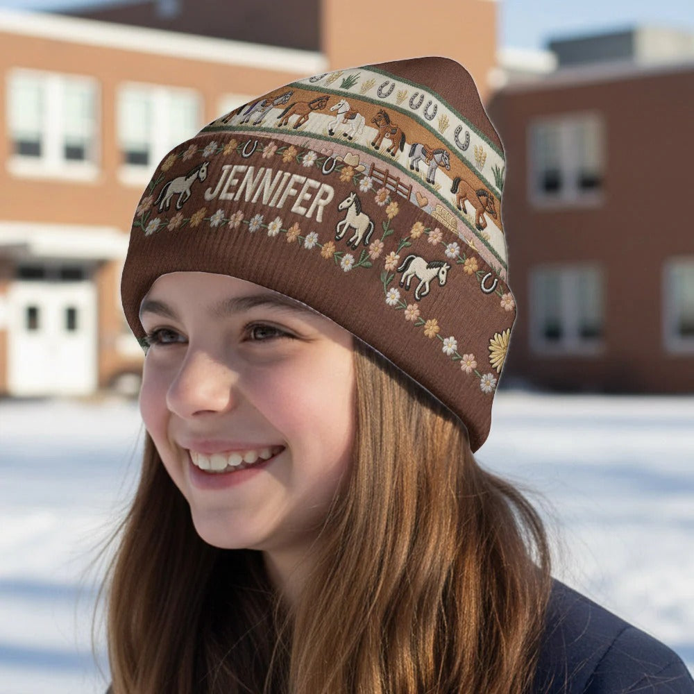 Love Horses - Personalized Horse Beanie Hat
