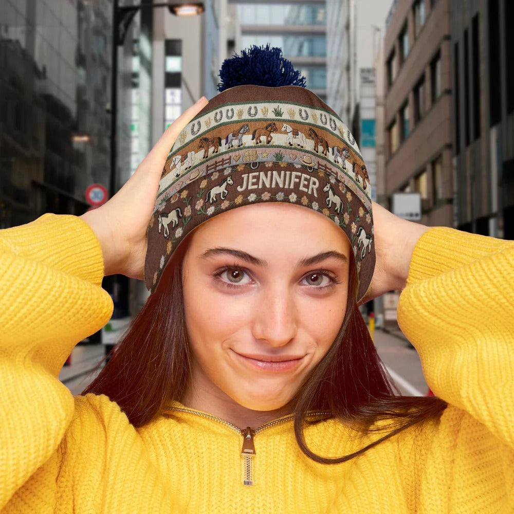 Love Horses - Personalized Horse Beanie Hat