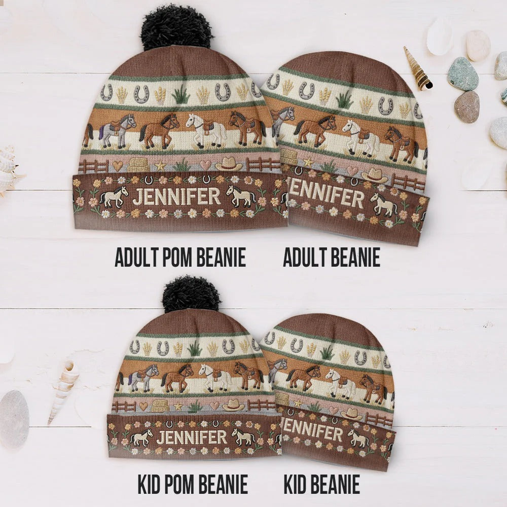 Love Horses - Personalized Horse Beanie Hat