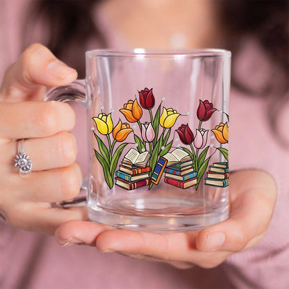 Tulip & Book - Personalized Book Glass Mug