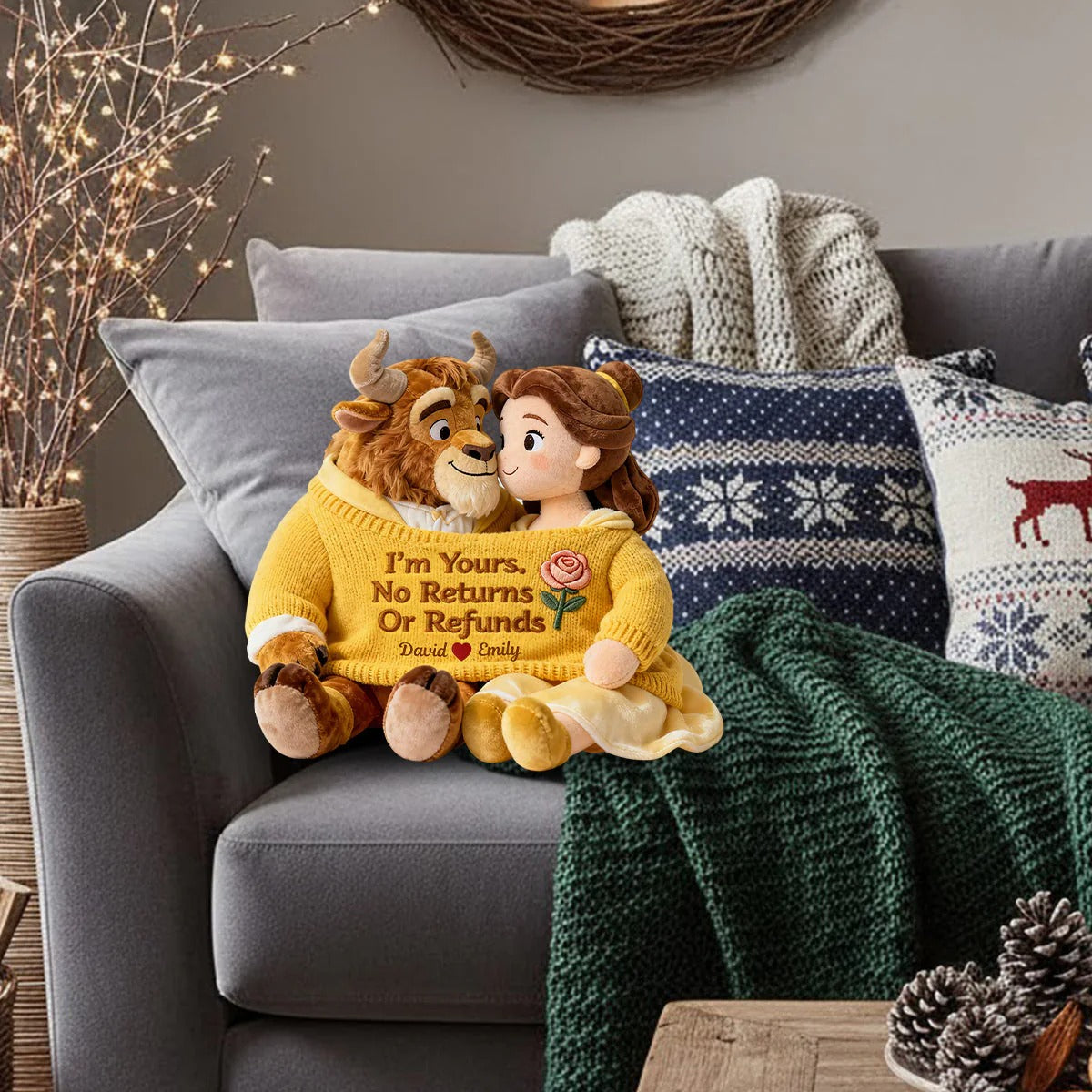I'm Yours - Personalized Couple Shaped Pillow