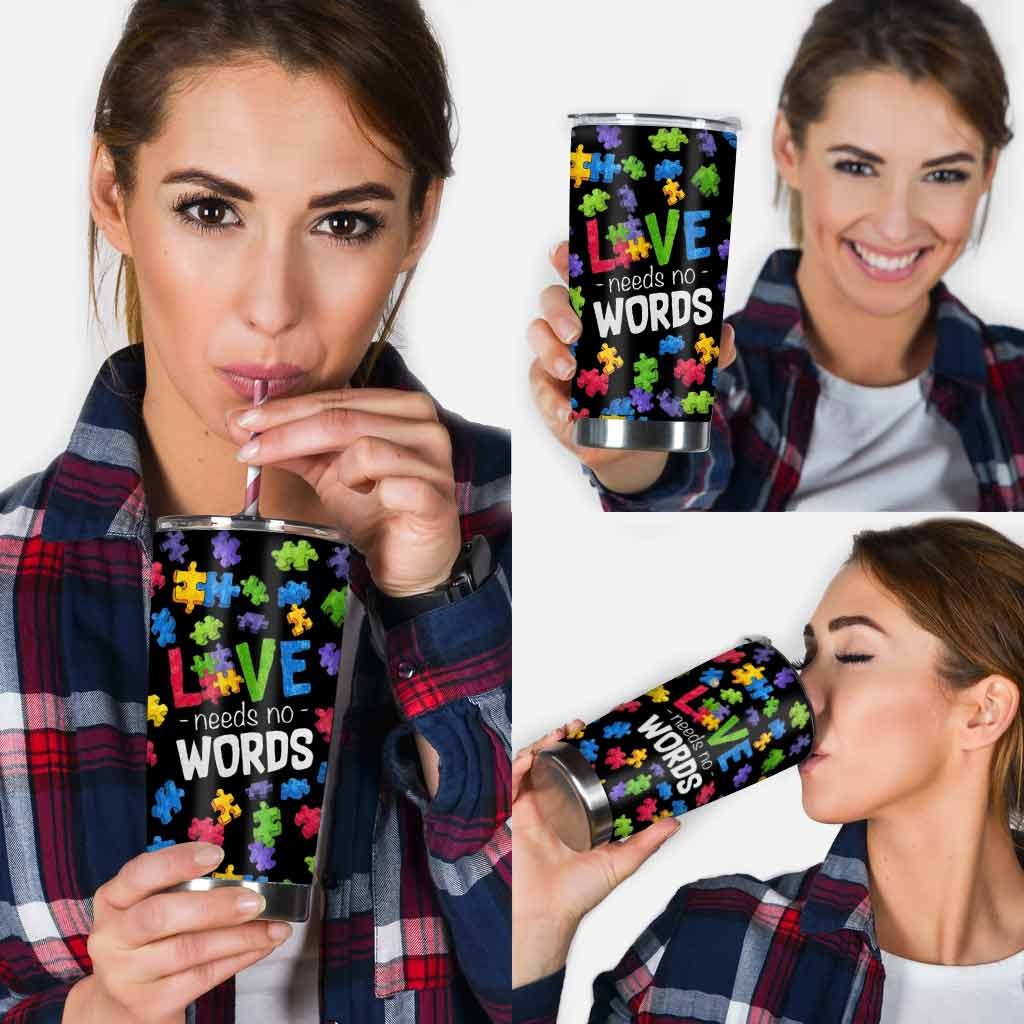 Love Need No Work - Autism Awareness Tumbler
