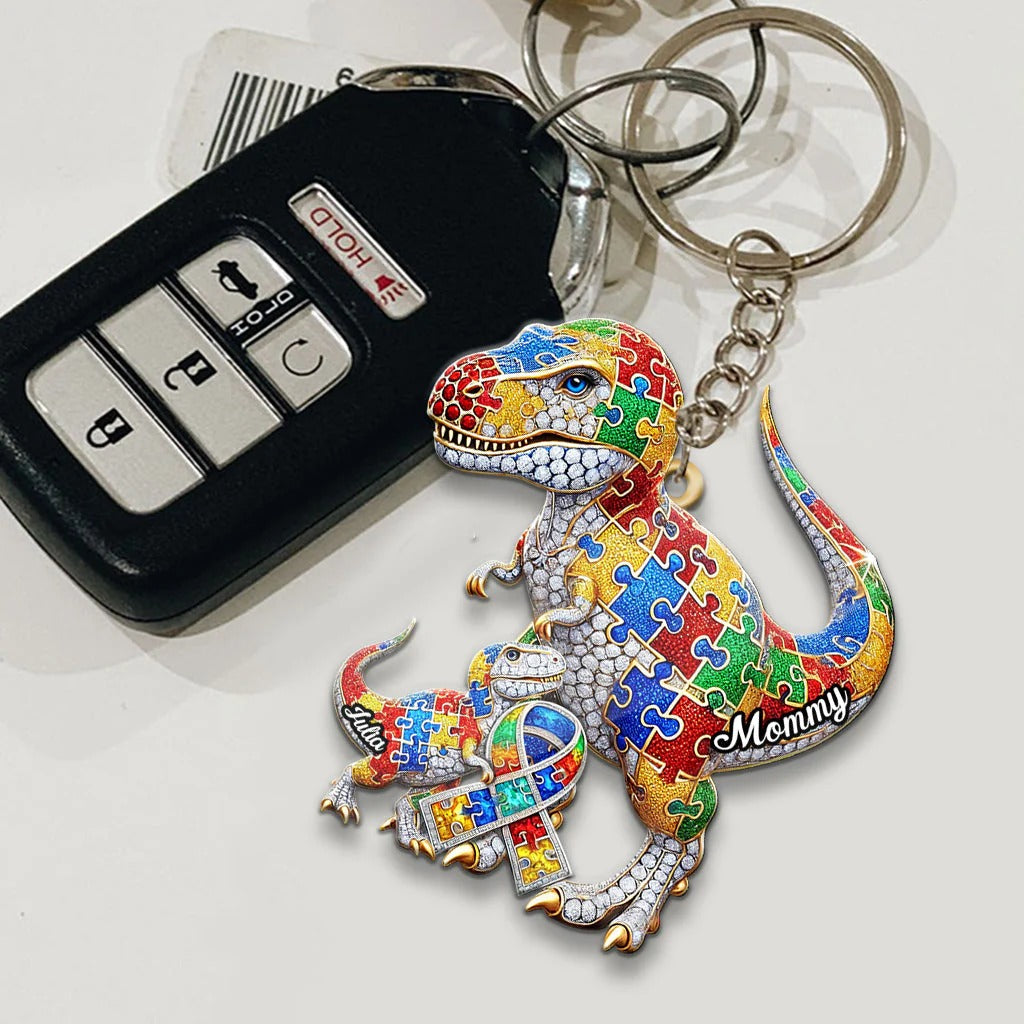 Mama Autism - Personalized Autism Awareness Keychain