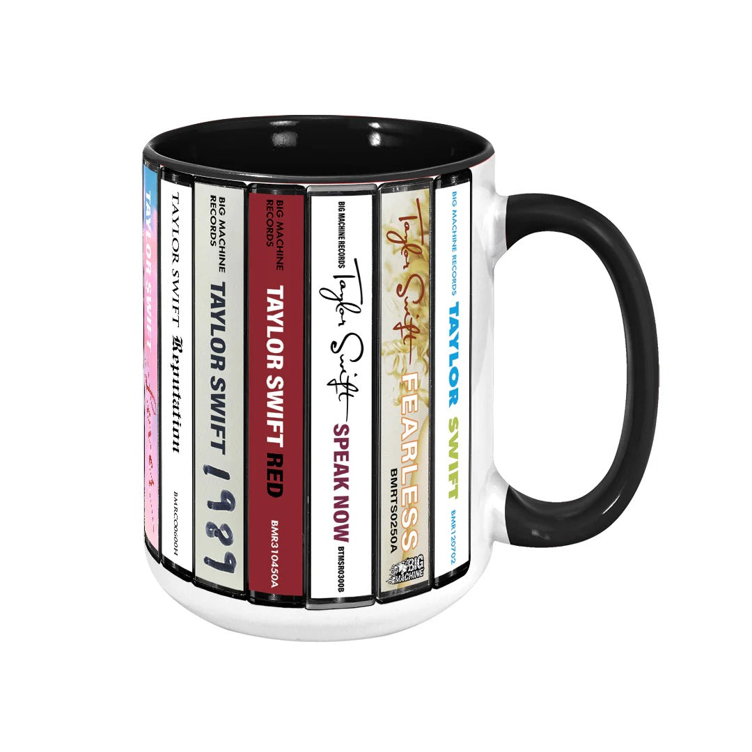 Taylor Swift Albums Cassette Collection Retro Accent Mug
