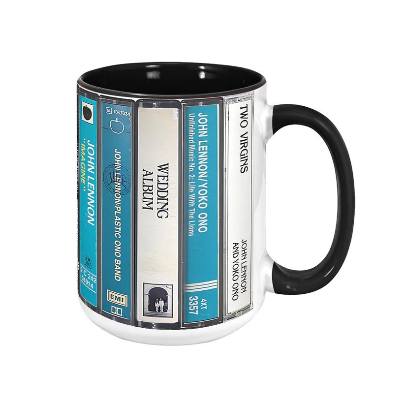 John Lennon Music Cassette Collection Retro Accent Mug