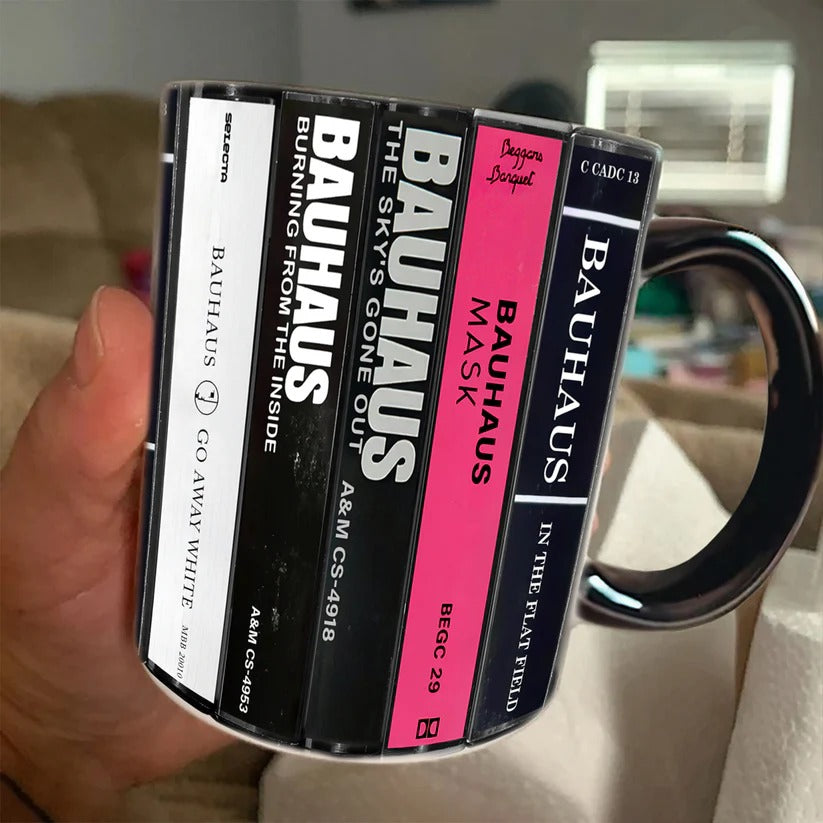 Bauhaus Albums Cassette Collection Retro Accent Mug