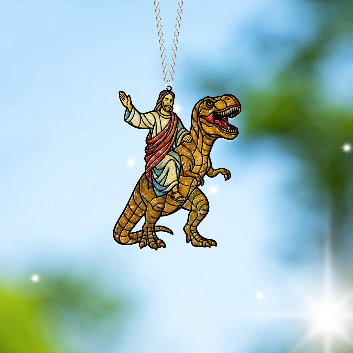 Funny Jesus Suncatcher, Christian Acrylic Suncatcher Window