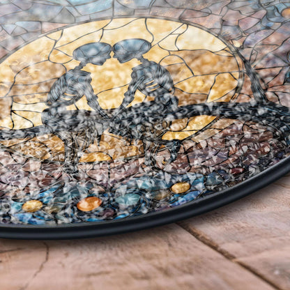 Gothic Couple Stained Glass Suncatcher, Hanging Decor