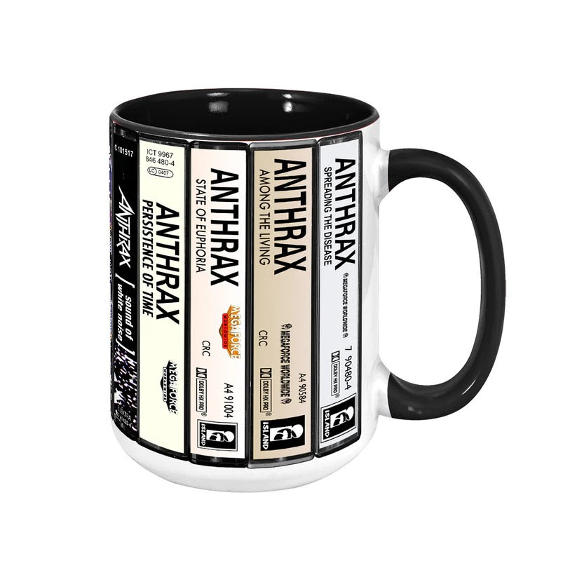Anthrax Albums Cassette Collection Retro Accent Mug
