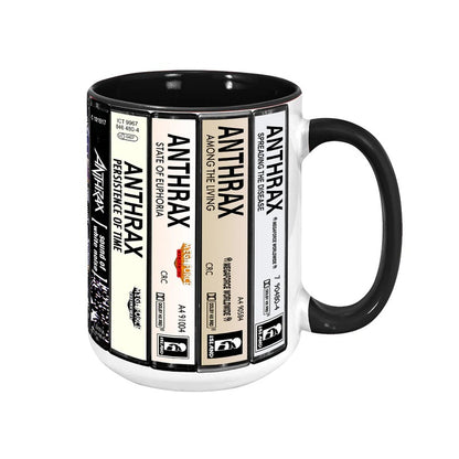 Anthrax Albums Cassette Collection Retro Accent Mug