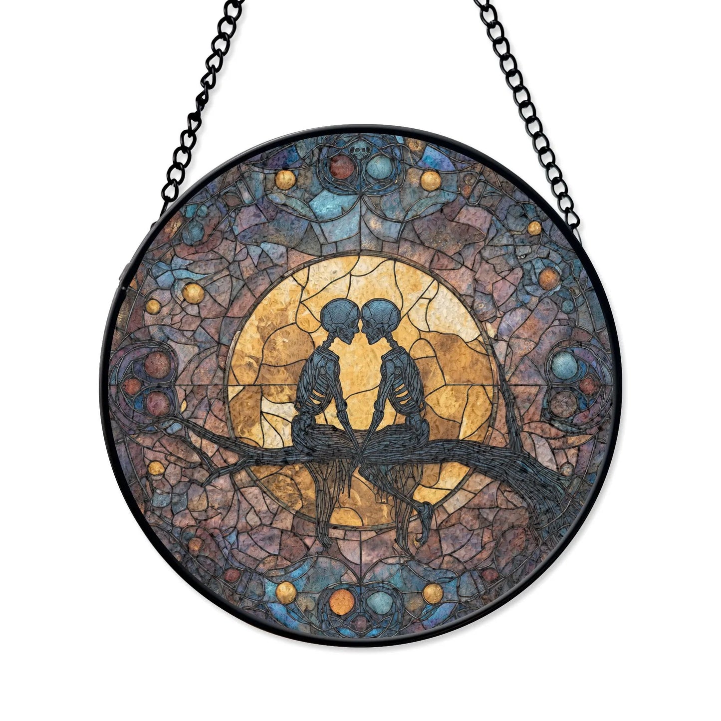 Gothic Couple Stained Glass Suncatcher, Hanging Decor