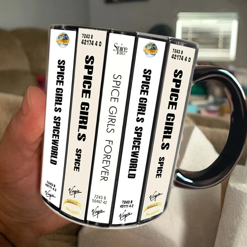 Spice Girls Albums Cassette Collection Retro Accent Mug