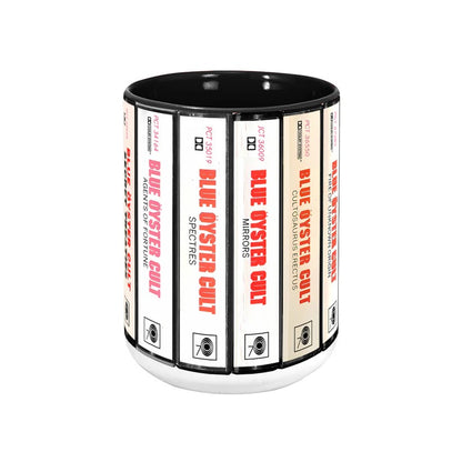 Blue Oyster Cult Albums Cassette Collection Retro Accent Mug