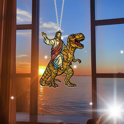 Funny Jesus Suncatcher, Christian Acrylic Suncatcher Window