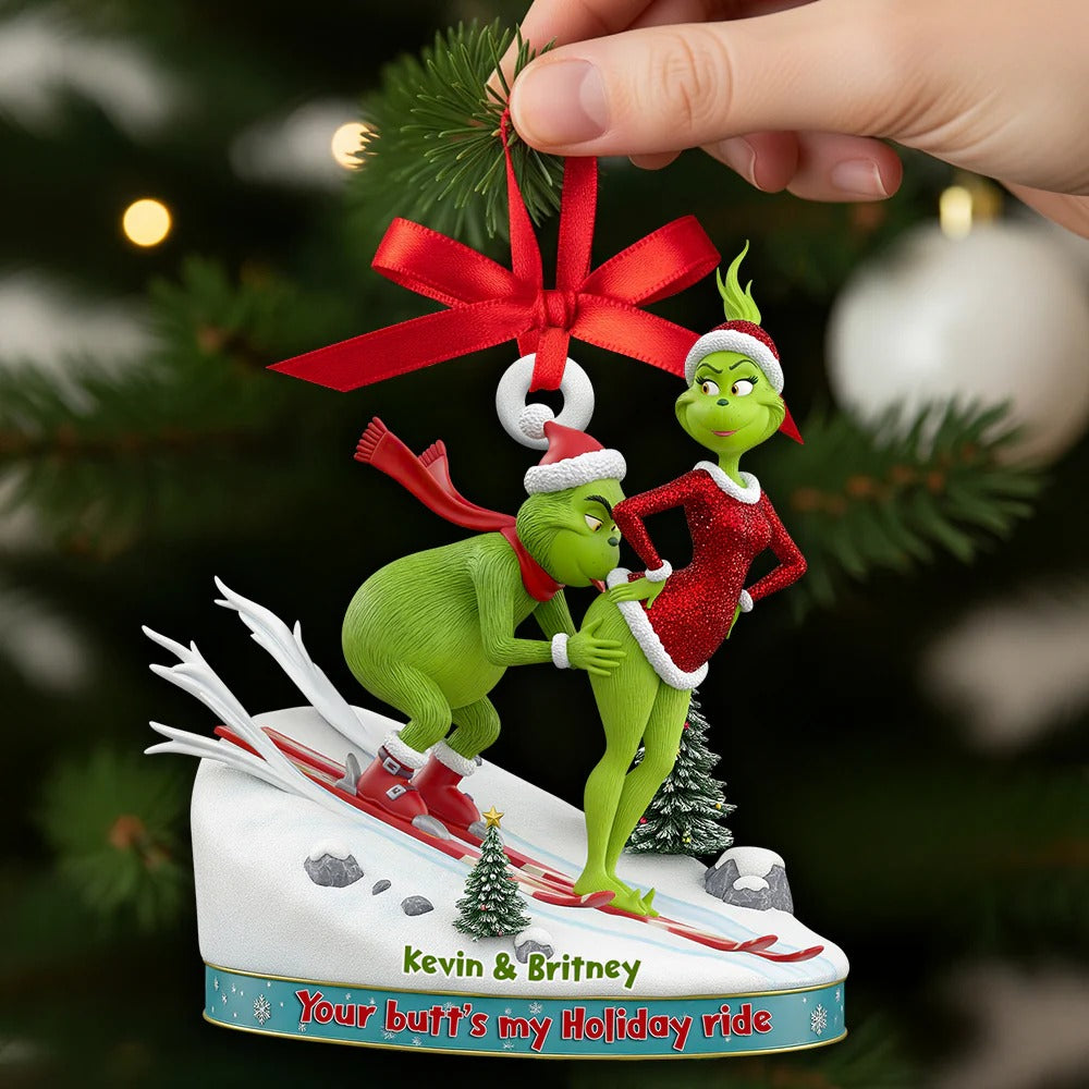 Skiing Couple Christmas Ornament Personalized Gifts For Couple Ornament