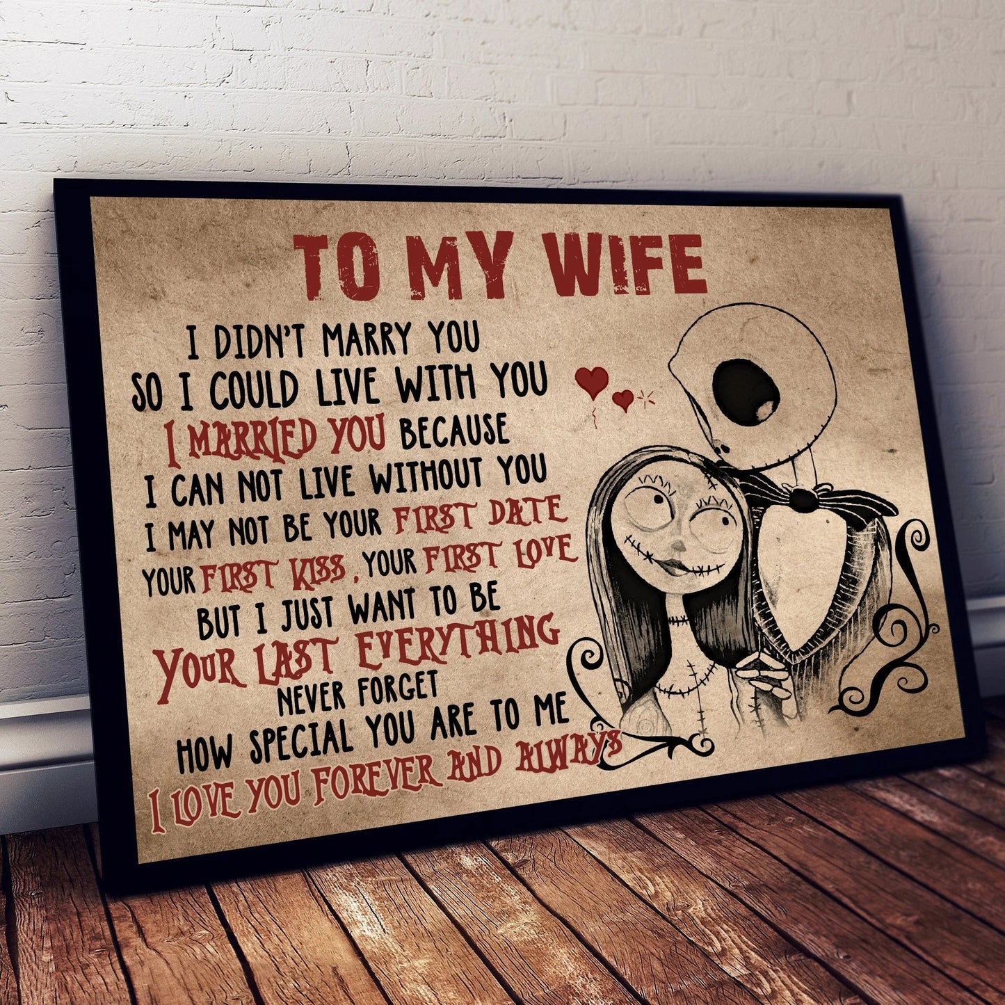 To My Wife Vintage - Couple Canvas And Poster