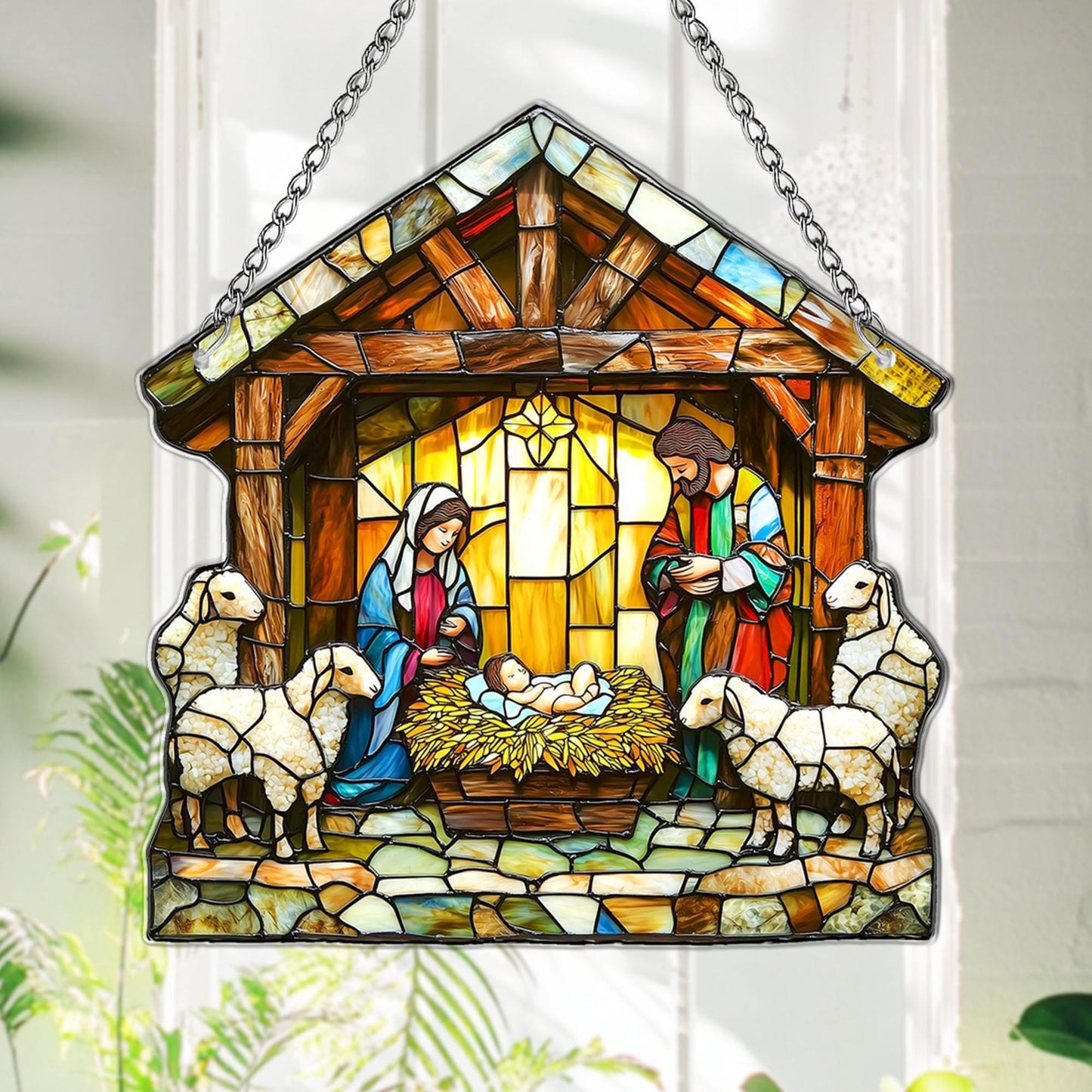 Christian Acrylic Suncatcher, Hanging Suncatcher Window