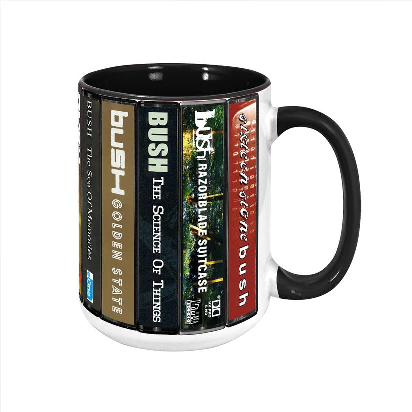 Bush Albums Cassette Collection Retro Accent Mug
