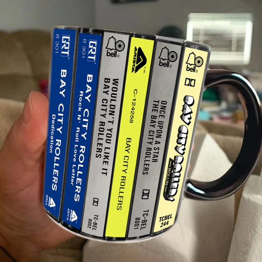 Bay City Rollers Albums Cassette Collection Retro Accent Mug
