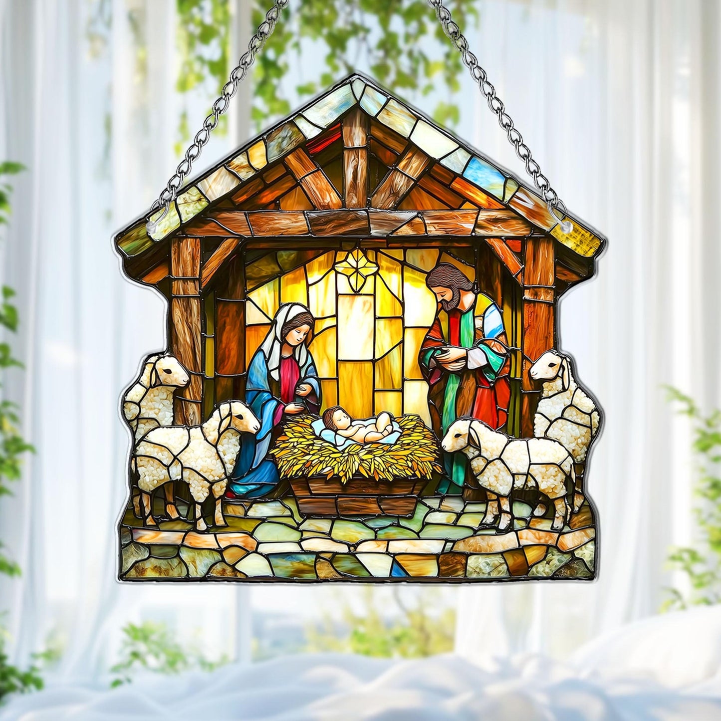 Christian Acrylic Suncatcher, Hanging Suncatcher Window