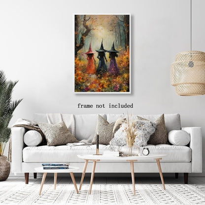 Witch Canvas, Witch Halloween Poster, Wall Decor