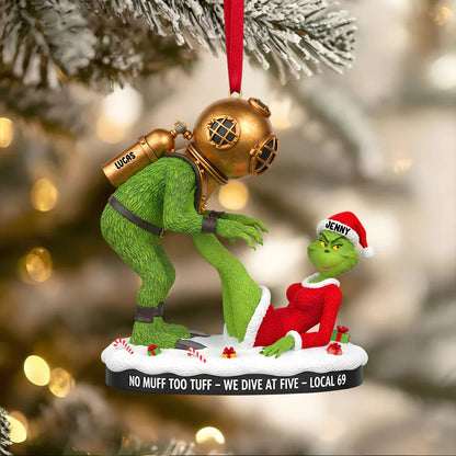 Green Monster Couple - Personalized Gifts For Couple Ornament