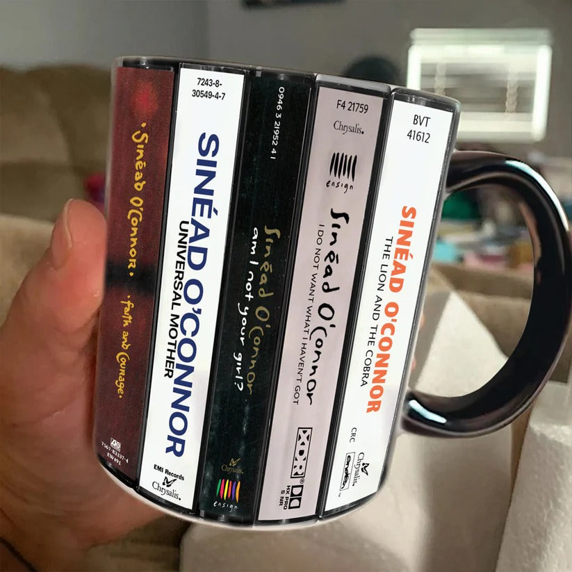 Sinéad O'Connor Albums Cassette Collection Retro Accent Mug