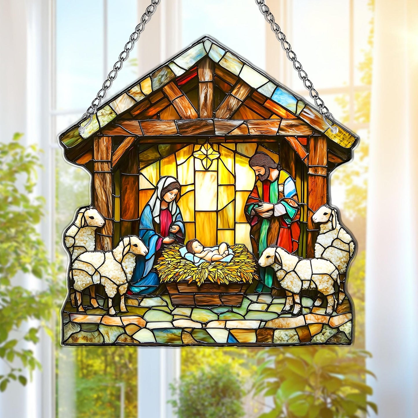 Christian Acrylic Suncatcher, Hanging Suncatcher Window