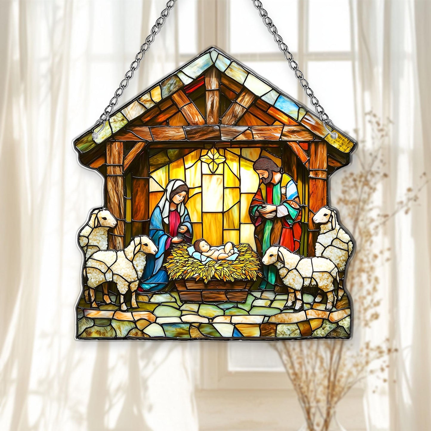 Christian Acrylic Suncatcher, Hanging Suncatcher Window