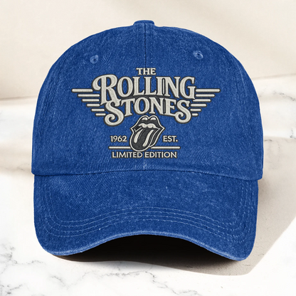 The Rolling Stones Tongue Logo Est 1962 Denim Cap – Retro Vintage Dad Cap Gift For Dad