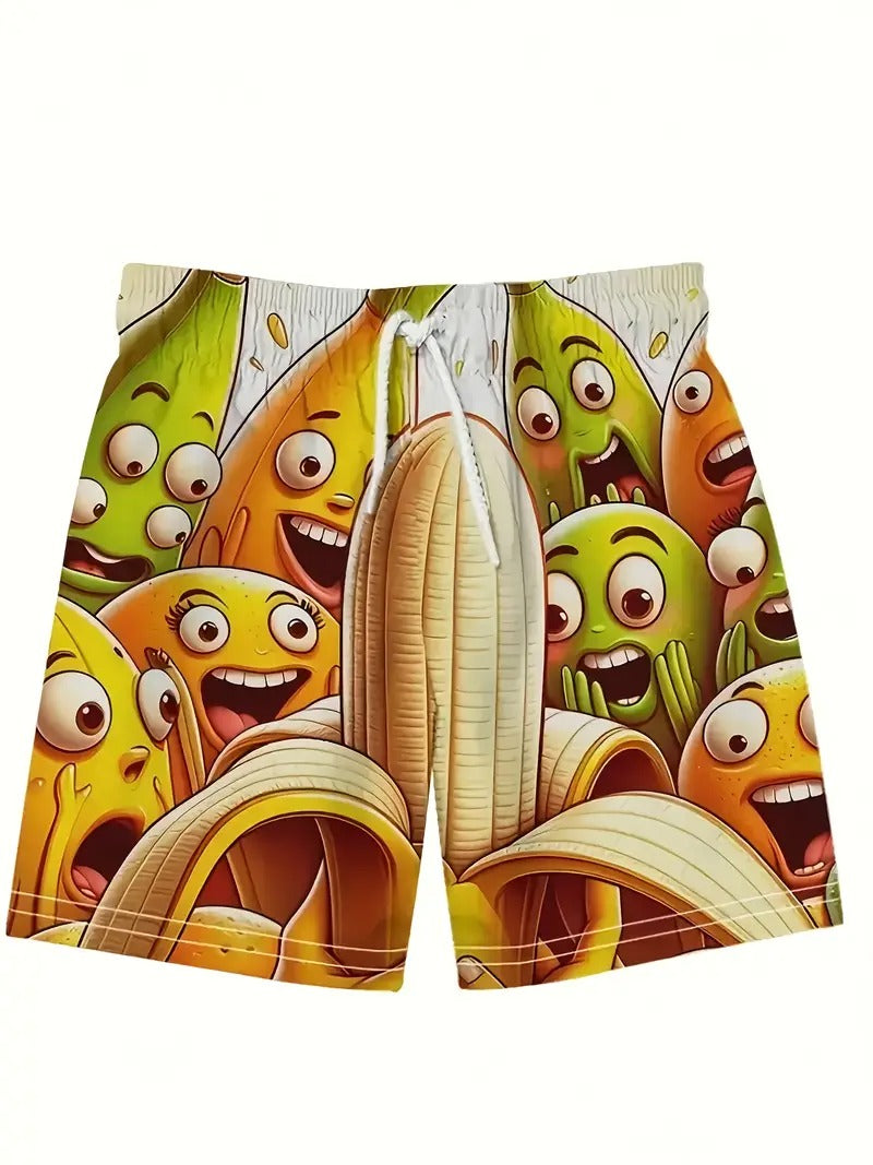 Cartoon Banana Beach Short Quick Dry