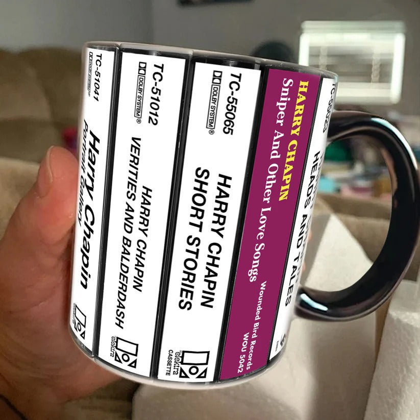 Harry Chapin Albums Cassette Collection Retro Accent Mug