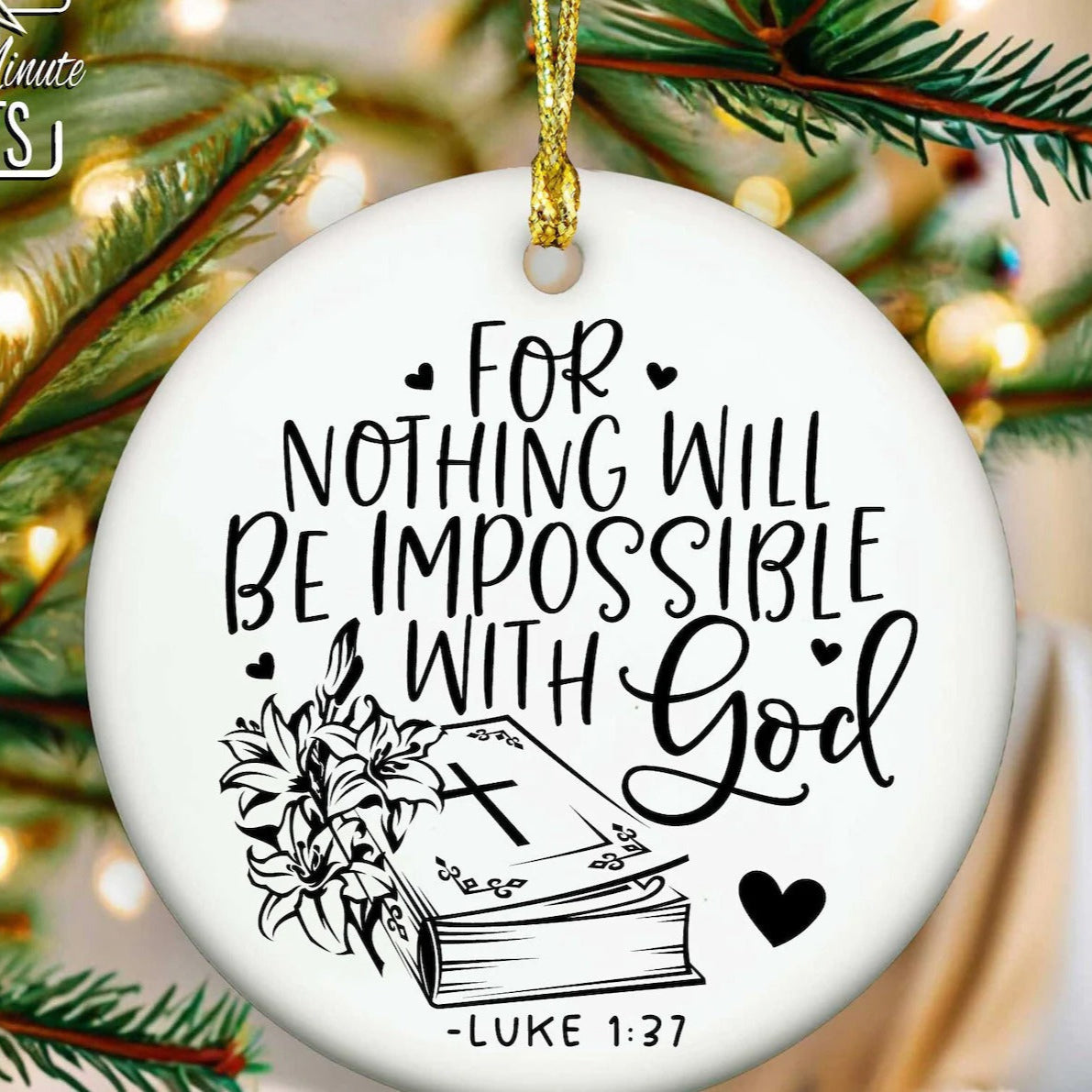 Christian Sayings Ceramic Ornament - Circle Ceramic Ornament