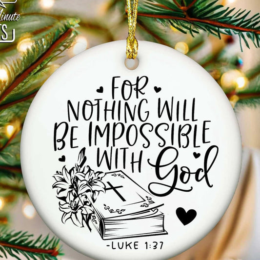 Christian Sayings Ceramic Ornament - Circle Ceramic Ornament