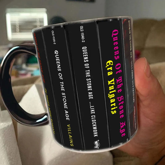 Queens Of The Stone Age Albums Cassette Collection Retro Accent Mug