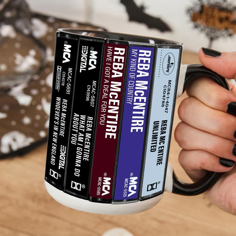 Reba McEntire Albums Cassette Retro Collection Accent Mug