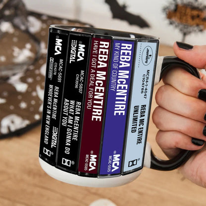 Reba McEntire Albums Cassette Retro Collection Accent Mug