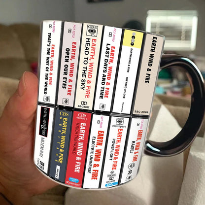 Earth, Wind & Fire Albums Cassette Collection Retro Accent Mug