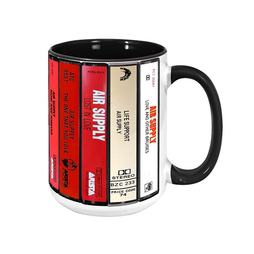 Air Supply Albums Cassette Collection Retro Accent Mug